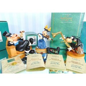 NEW (4) WDCC Disney Symphony Hour SYLVESTER MACARONI GOOFY NOTE CLARABELLE TITLE